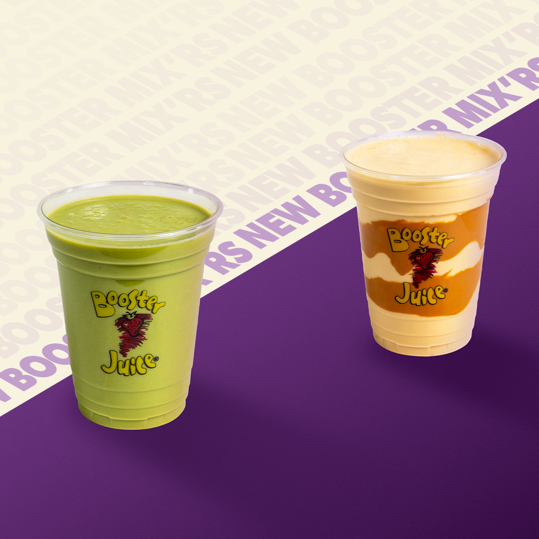 Booster Juice – Whey Too Good Booster & Green Gains Booster